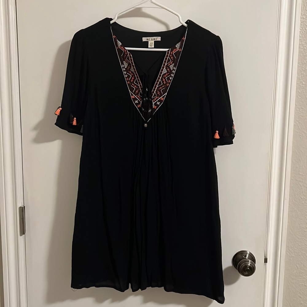 Miami embroidered Dress with tassels